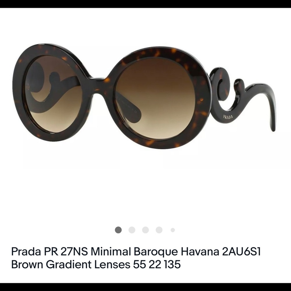 Prada PR 27NS Minimal Baroque Havana 2AU6S1 brown gradient lenses